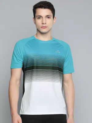 Alcis Men Striped Dry Tech Slim Fit T-shirt HighElasticity