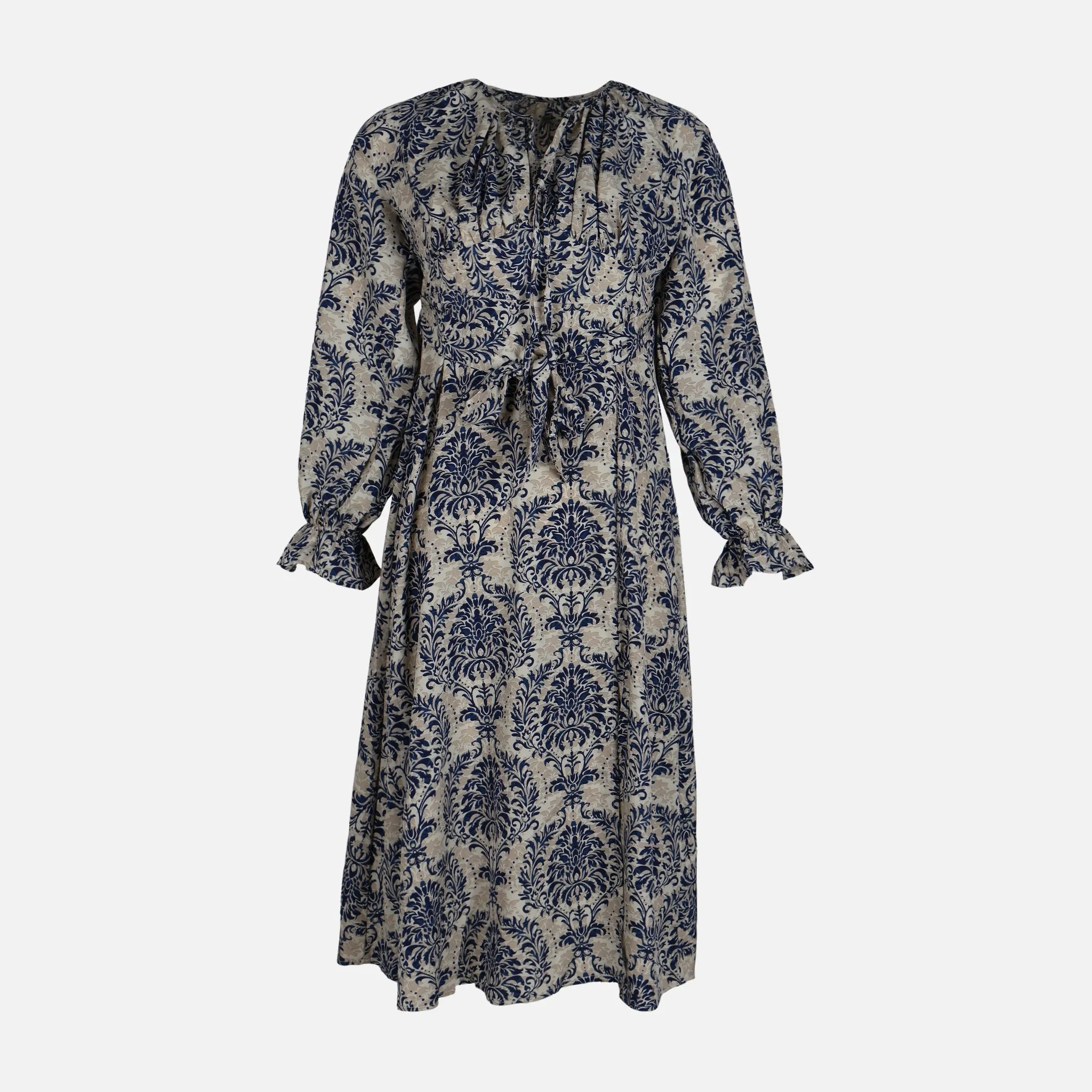 WOMEN FLORAL LONG DRESS Organza Fit Peace Flow