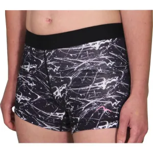 Patchwork Design Active Fit More Mile Go For It Printed Womens Short Running Tights - Black