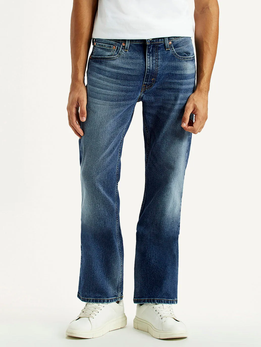 Sustainable Road Trip Fits Everyone Men's 527 Med Indigo Bootcut Fit Mid Rise Jeans