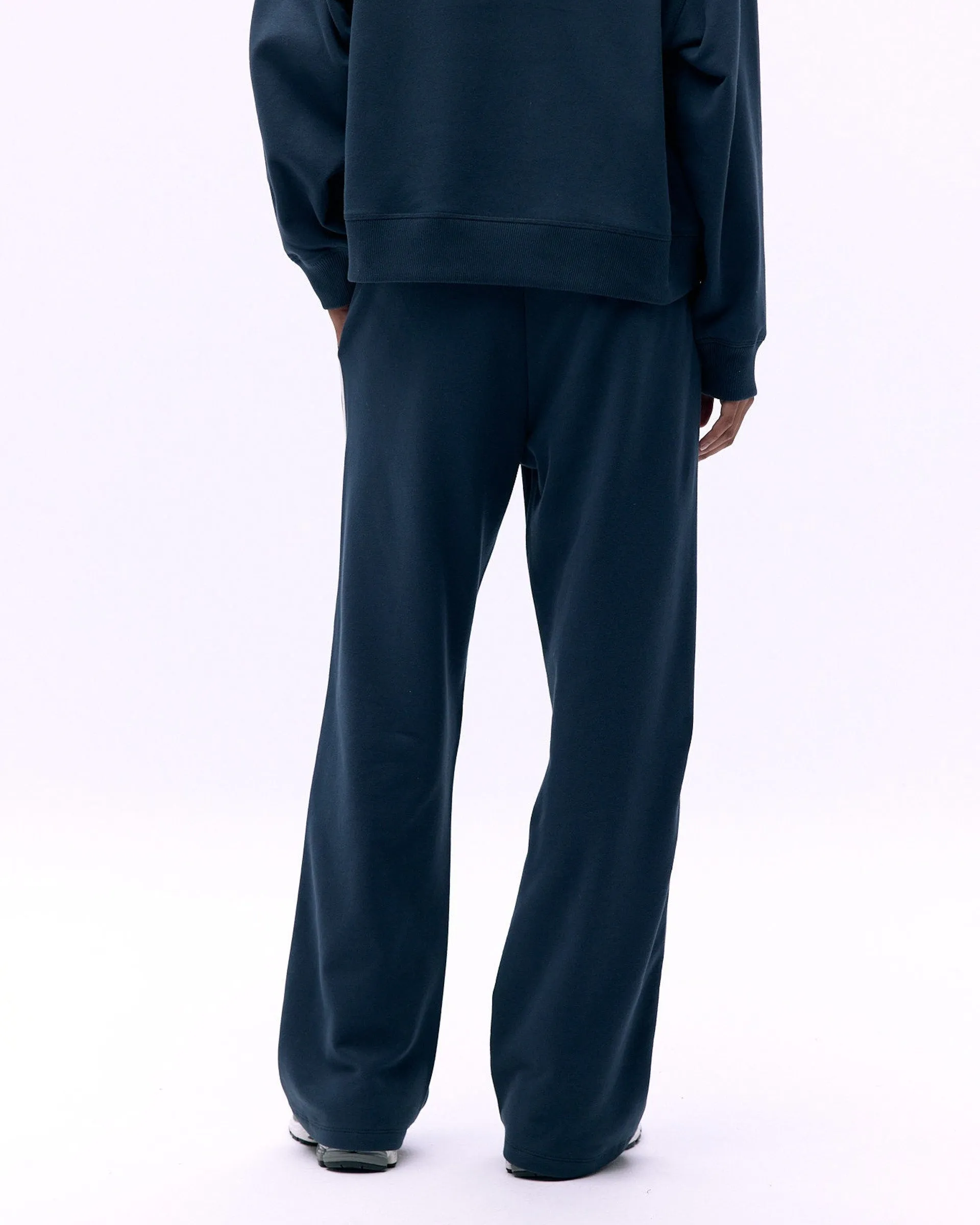 Varsity Loose Fit Sweatpants - Midnight Blue/Marshmallow White Metallic accents