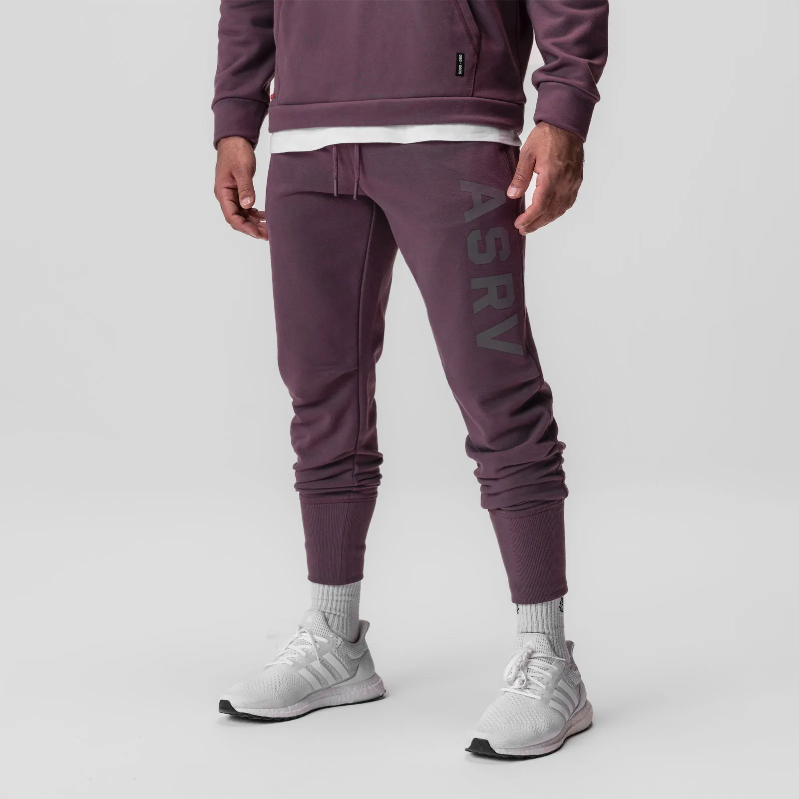 Distressed finish 0915. Tech-Terry? High Rib Jogger - Deep Purple "ASRV"