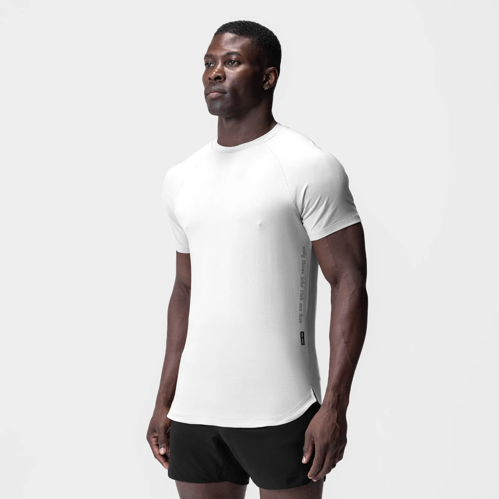 0767. Supima? Established Tee - White ReinforcedShoulderPanels short sleeved