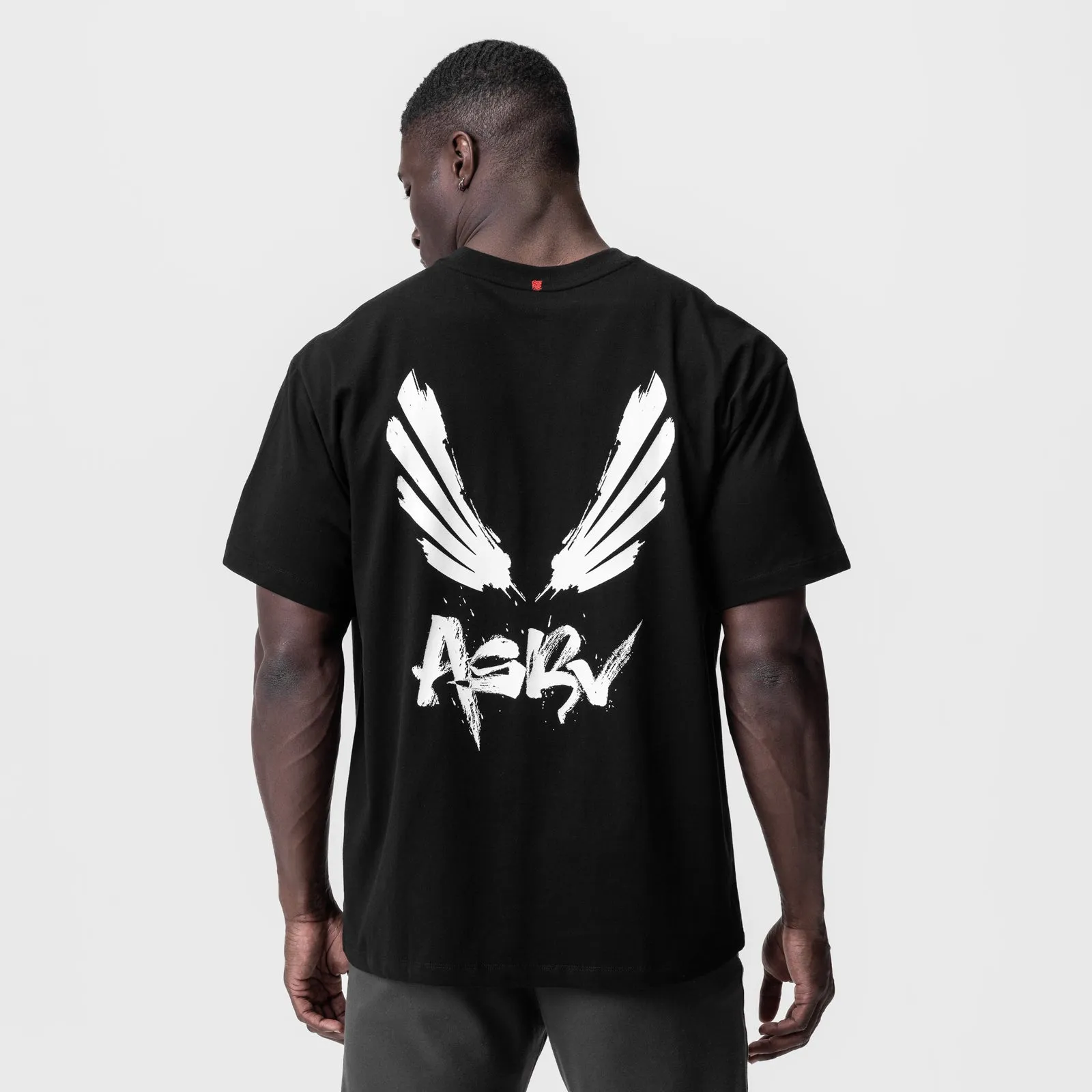 Cotton Blend 0797. Tech Essential? Relaxed Tee - Black "Brush Wings/ASRV"