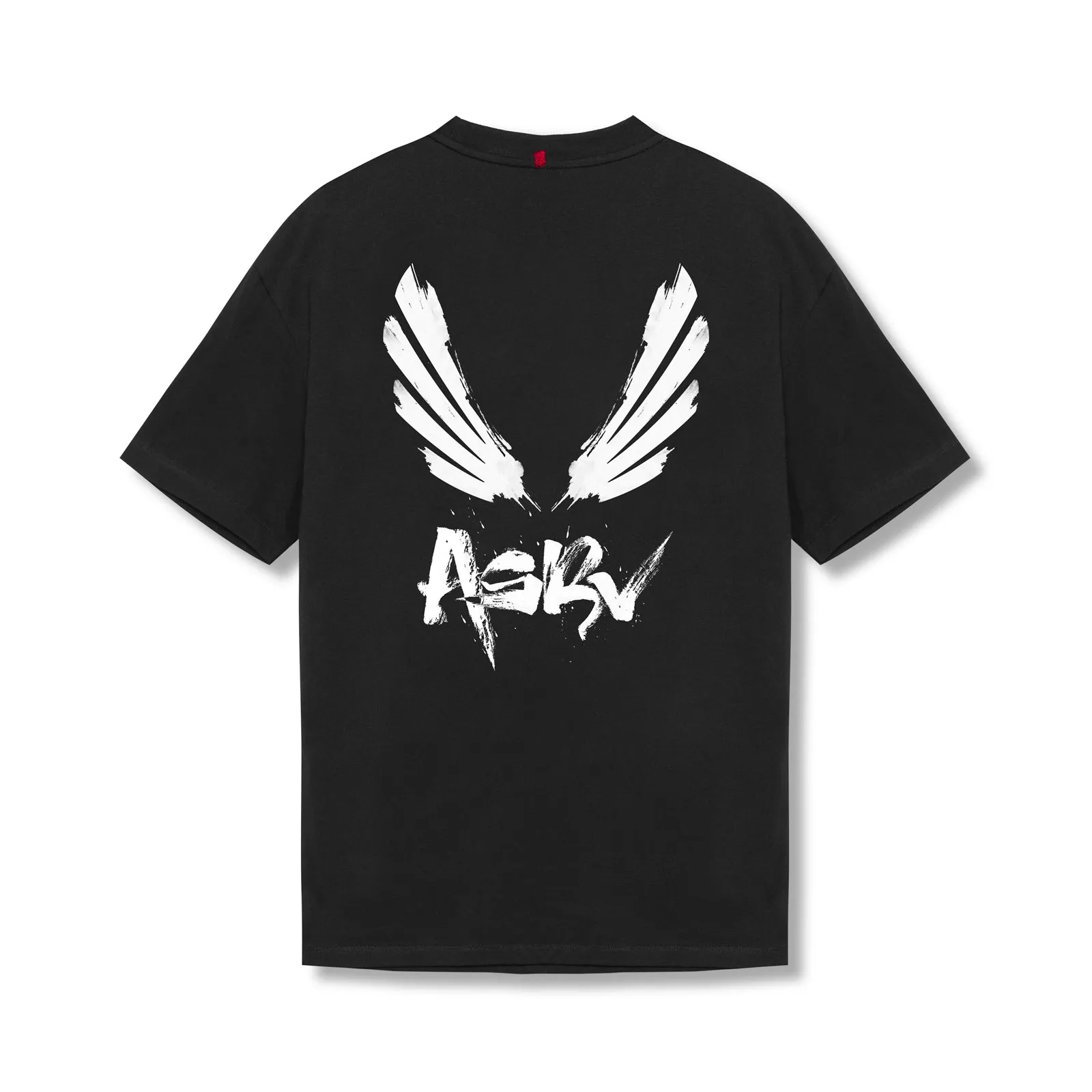 0797. Tech Essential? Relaxed Tee - Black "Brush Wings/ASRV" Sweat Absorbent Autumn coziness