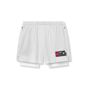 Wide-leg cut Sport Fit 0991. Ion-Mesh 5" Liner Short - White