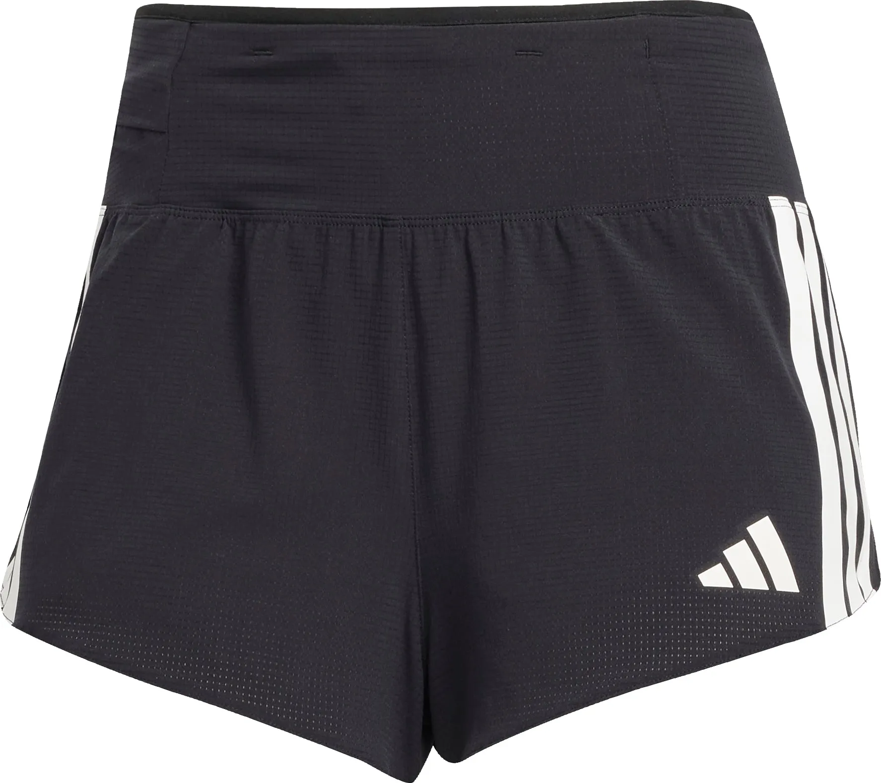 thermal fabric Sweat Wicking Channels adidas Adizero Gel Pocket 3 Inch Womens Running Shorts - Black