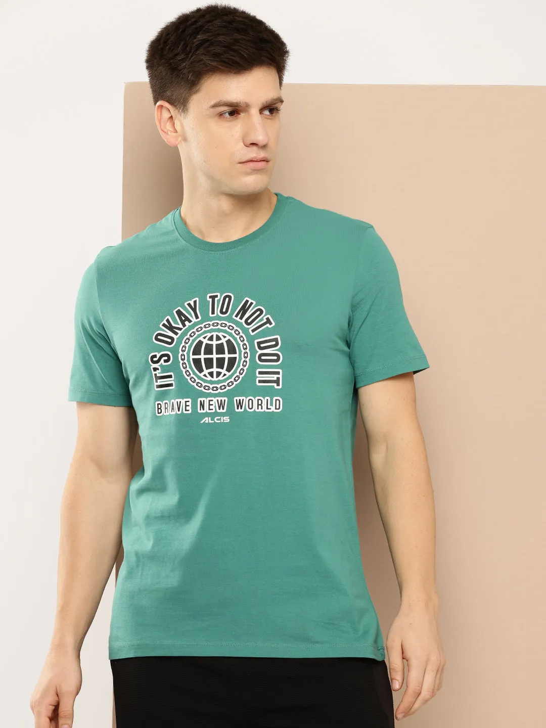Kid Play Alcis Men Typography Printed T-shirt