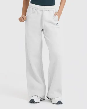 Foundations Straight Leg Joggers | Light Grey Marl Reinforced Cross Grain Fabric Clean Cut Modern Design