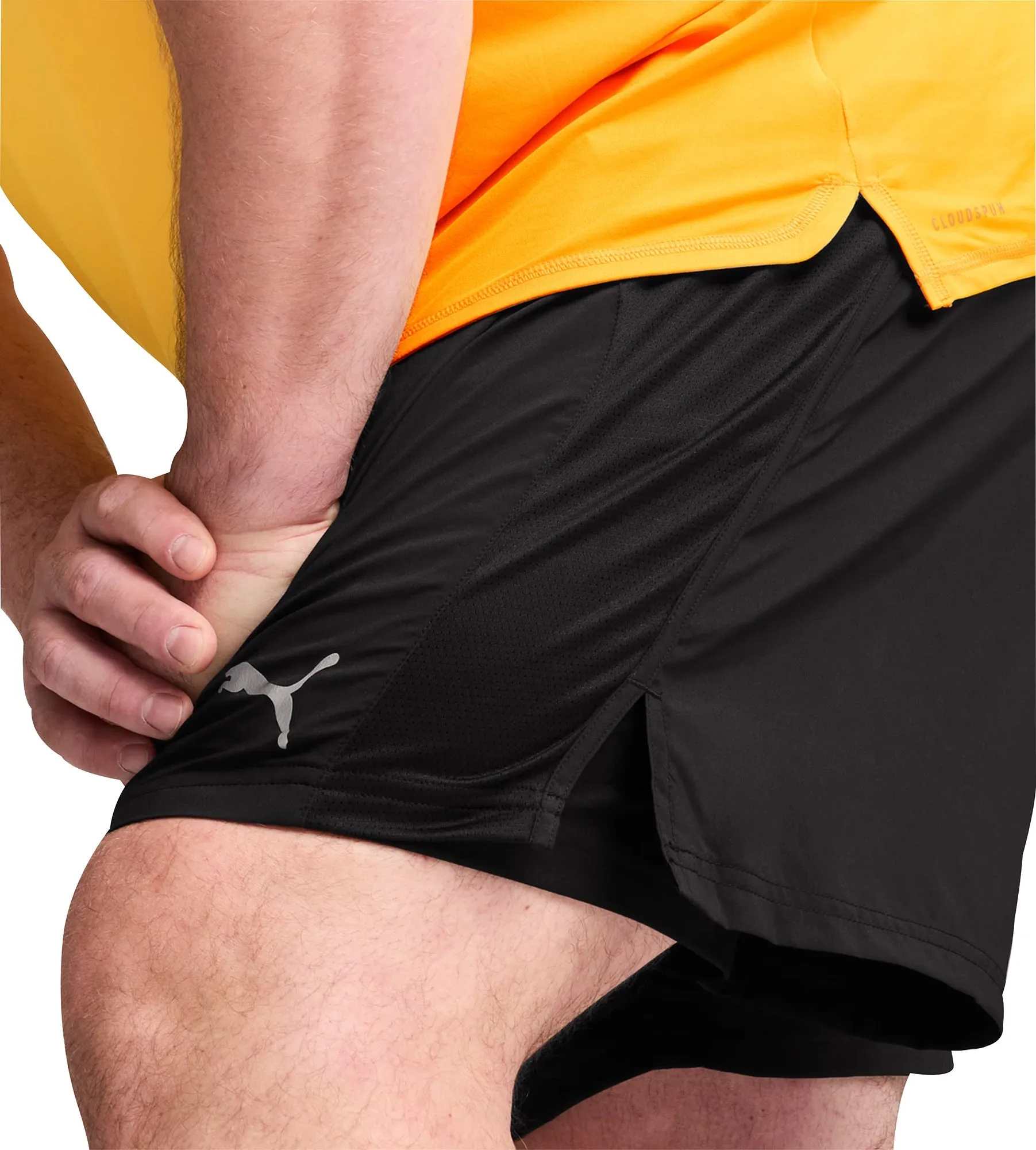 Puma Run Favourite Velocity 2 In 1 Mens Running Shorts - Black Flatlock Seams