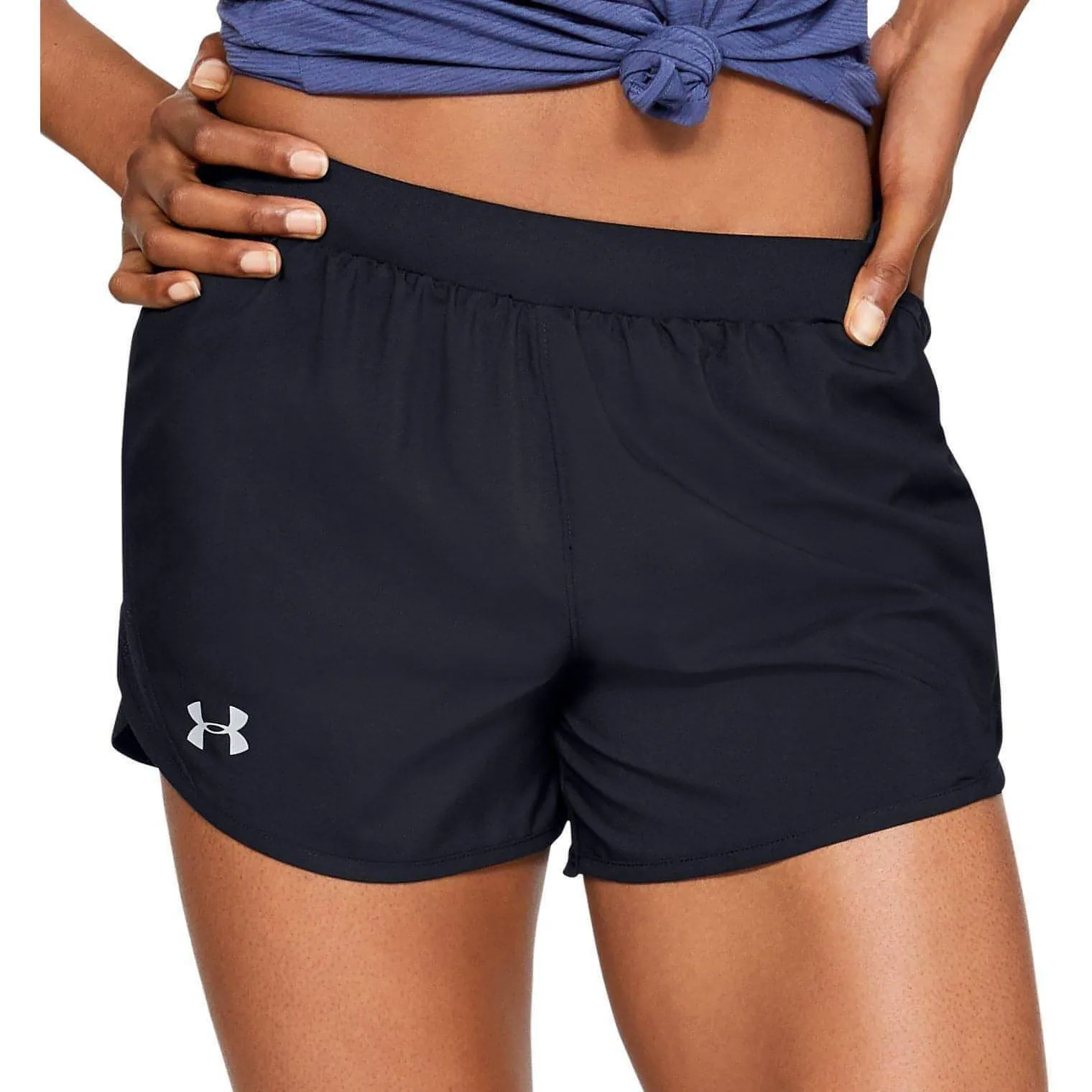 Under Armour Fly By 2.0 Womens Running Shorts - Black Trendy Look