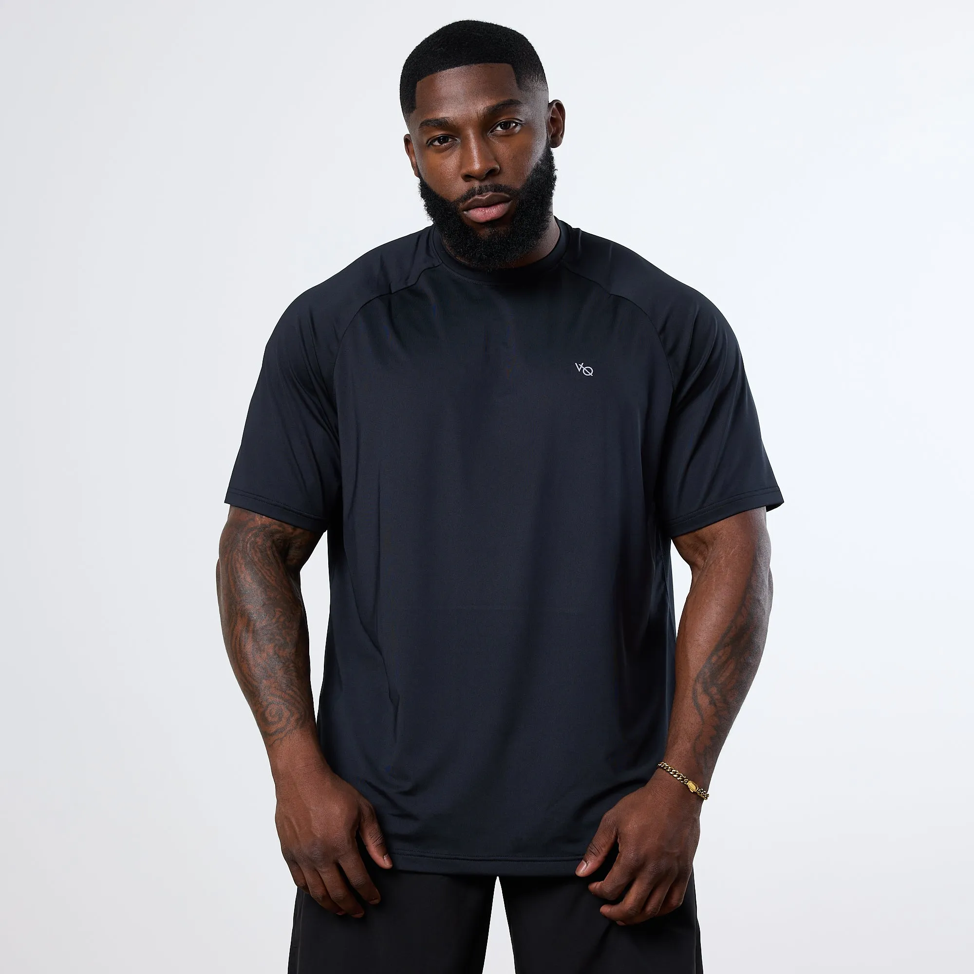 vacation wear Breathable Material Vanquish Essential Black Performance Oversized T Shirt