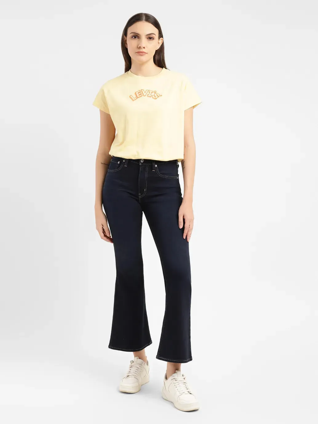 Plain Favorite All Day Comfort Design Women's 726 Blue Flared Fit High Rise Jeans