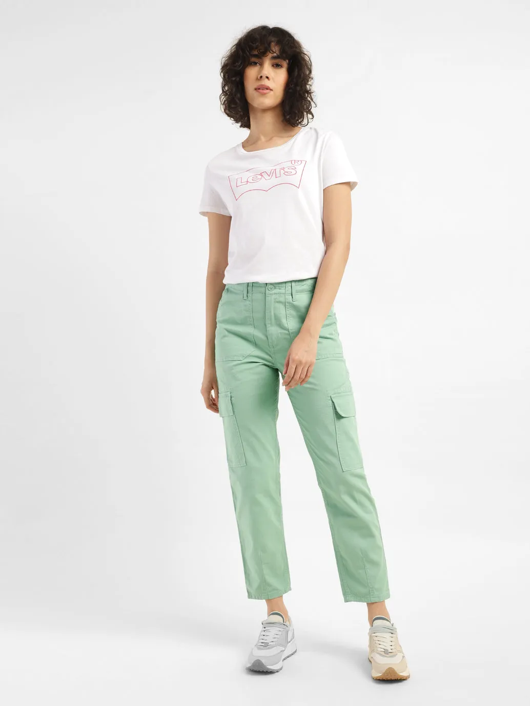 Everyday Classic Wear Comfy Women's 80s Green Loose Fit Mid Rise Jeans
