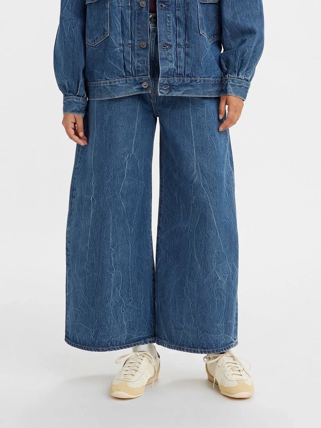 Women's Blue Wideleg Fit Mid Rise Jeans Parent Style Family Style Artist Vibe Work Meeting Casual