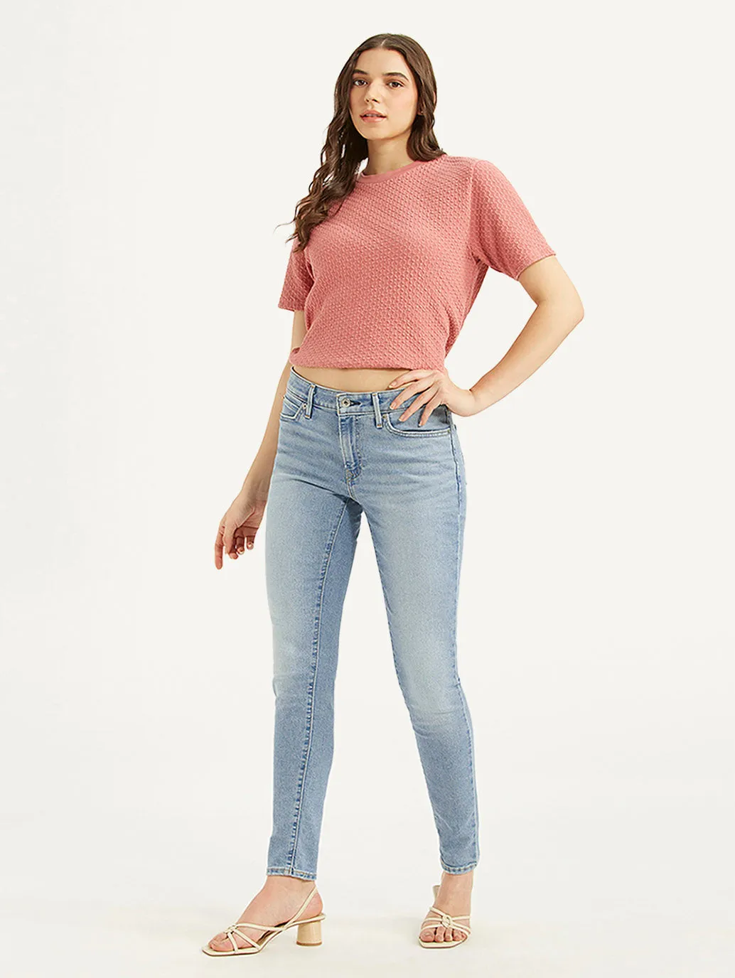 Work Ready Soft Women's 711 Blue Skinny Fit Mid Rise Jeans