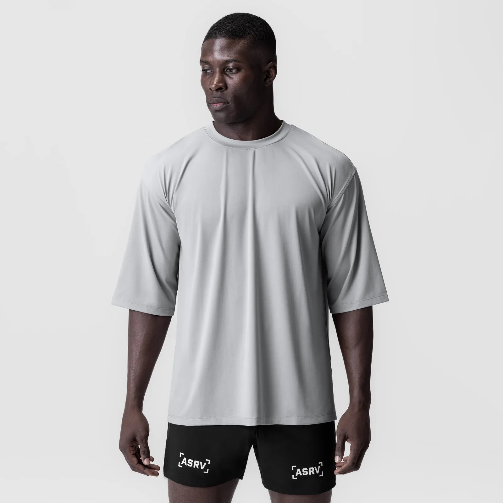 0841. 3D-Lite? 2.0 Lycra? 3/4-Sleeve Oversized Tee - Slate Grey "OTWR" Sustainable