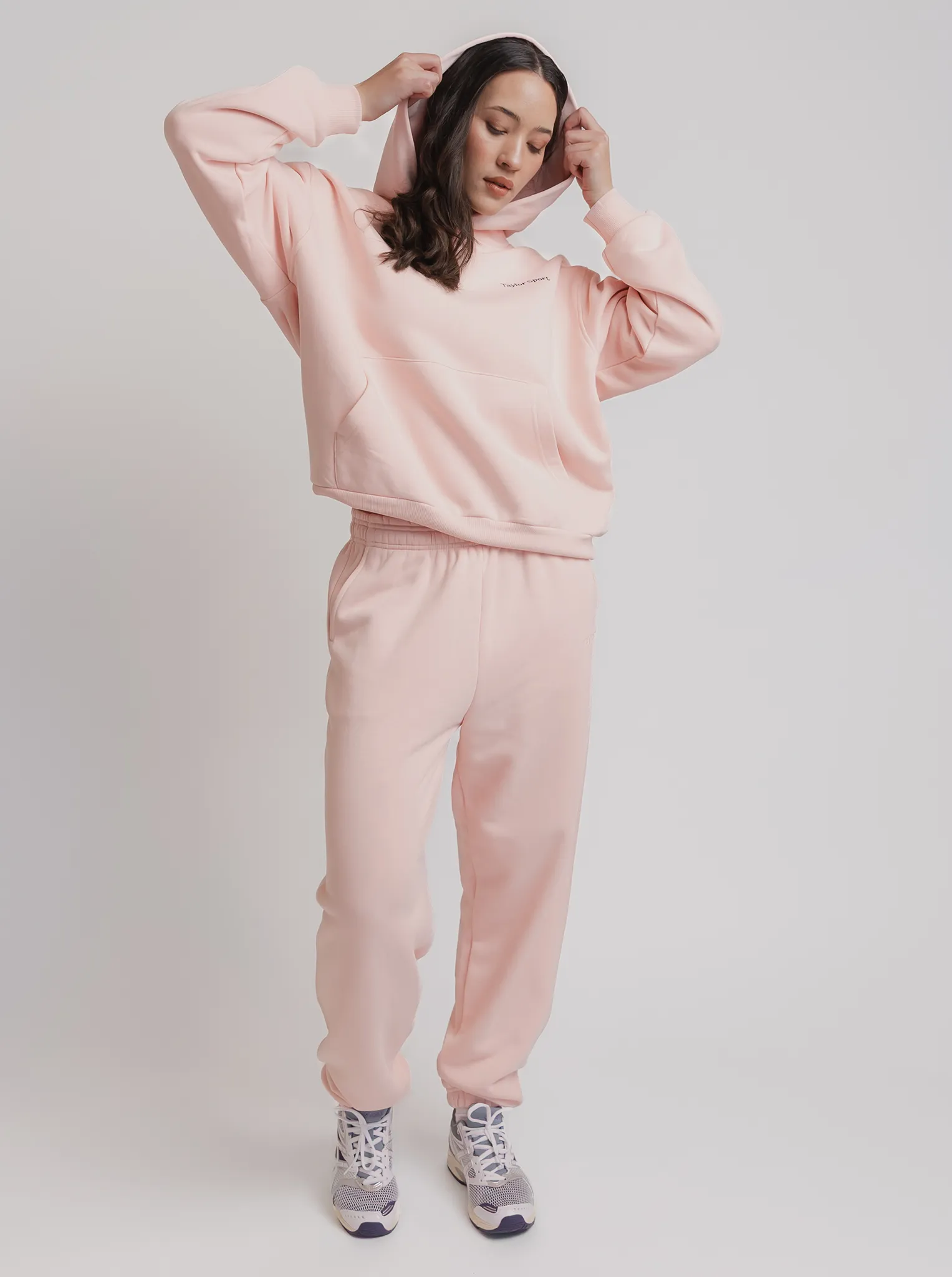 Heritage Hoodie in Pillow Pink Adaptive clothing Flexible Hood