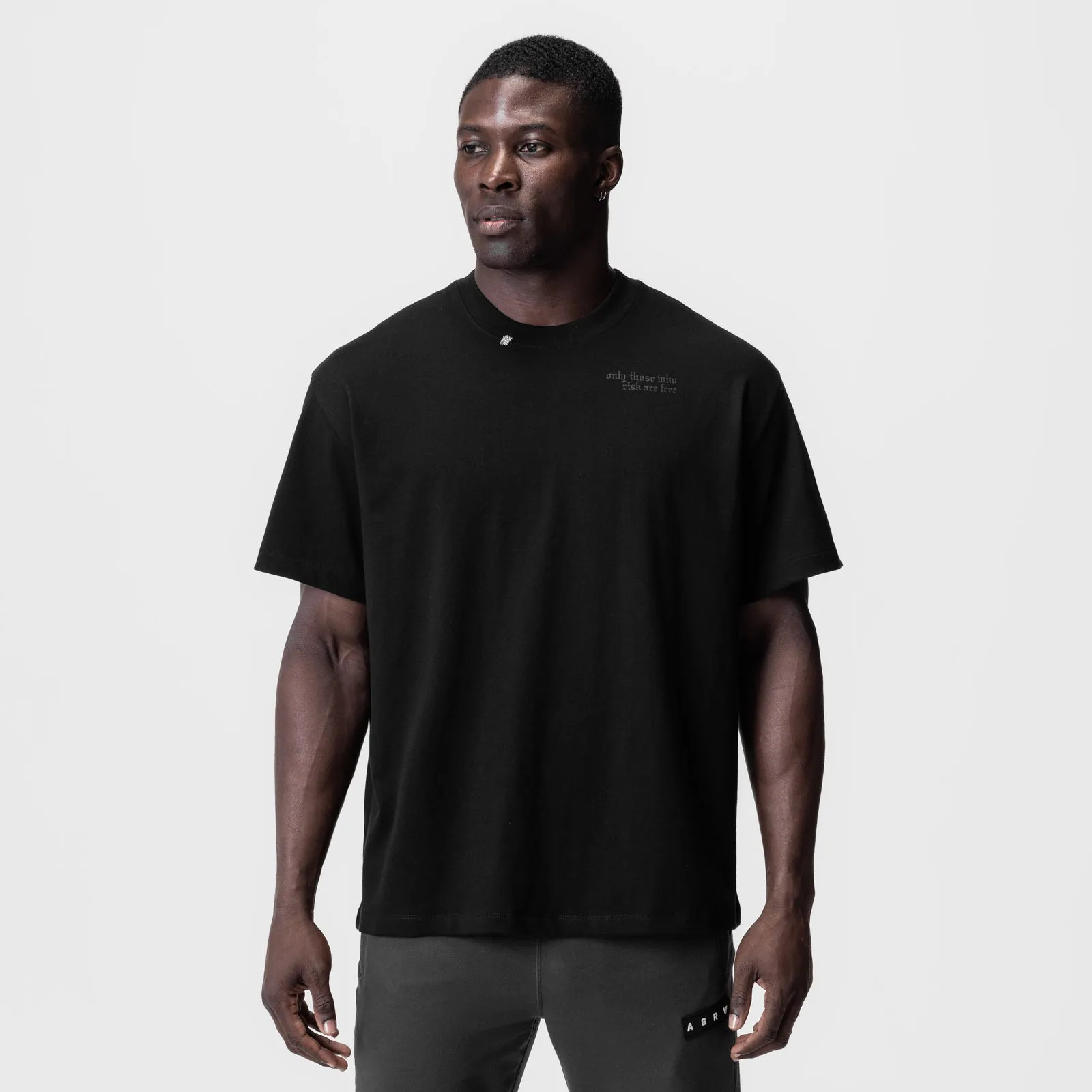 Halloween Vibrant Prints 0797. Tech Essential? Relaxed Tee - Black/Black "Brush Wings/ASRV"