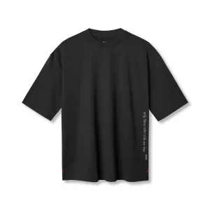 Zero Waste Production 0841. 3D-Lite? 2.0 Lycra? 3/4-Sleeve Oversized Tee - Black "OTWR"