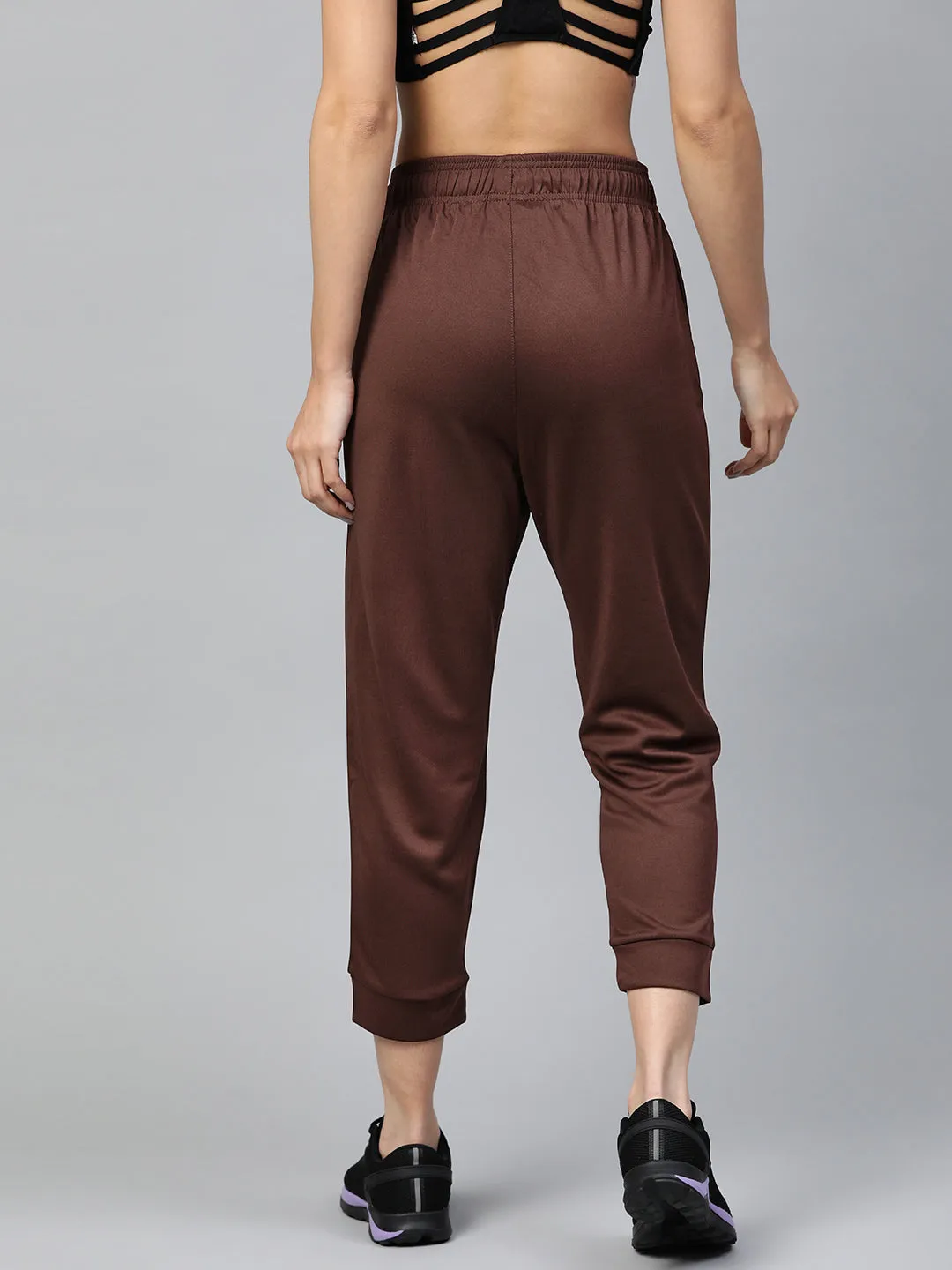 Mid-rise fit Alcis Women Brown Straight Fit Solid Outdoor Joggers