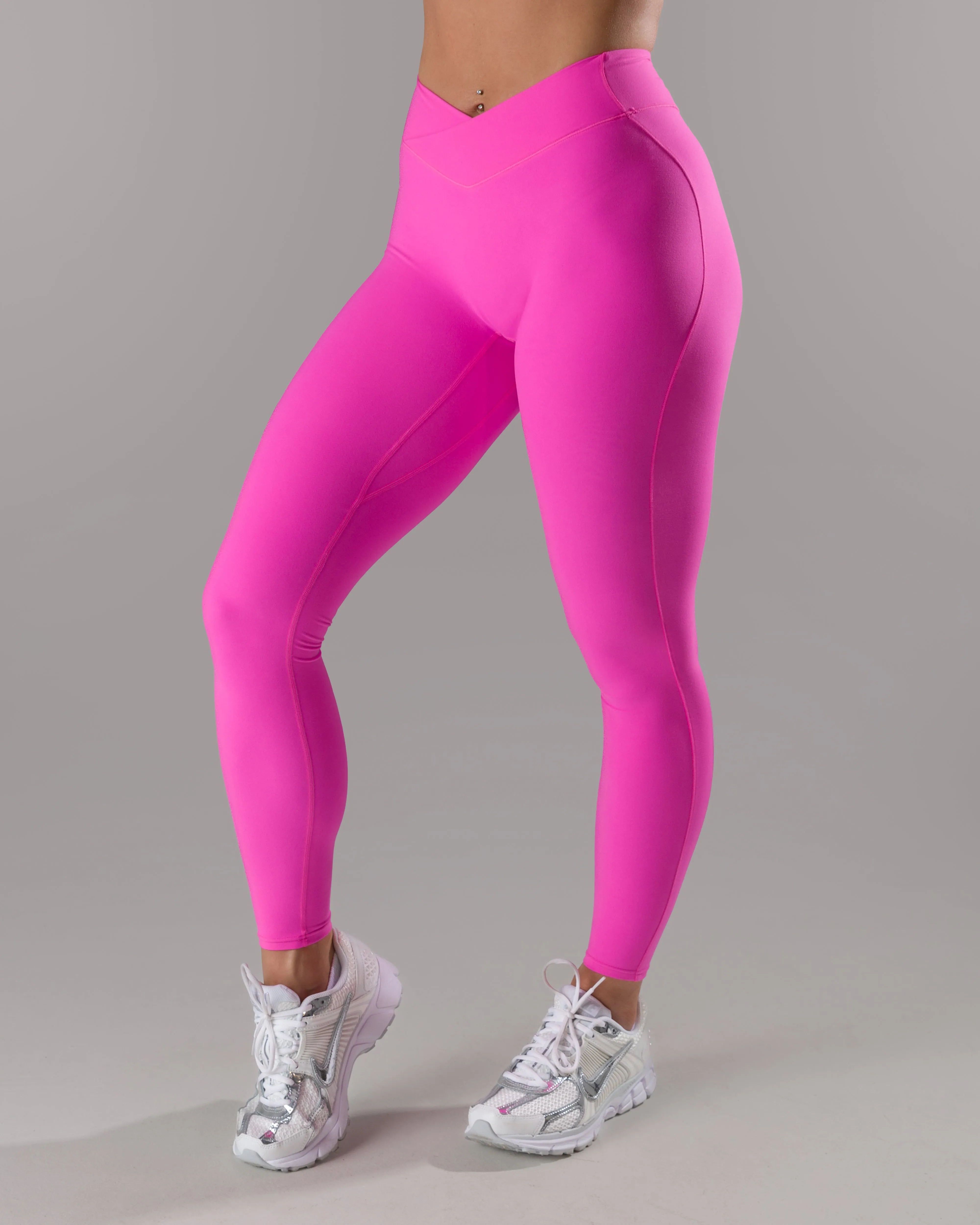 Mesh Panel Casual Wearer No irritation Wrap Legging - Malibu Pink