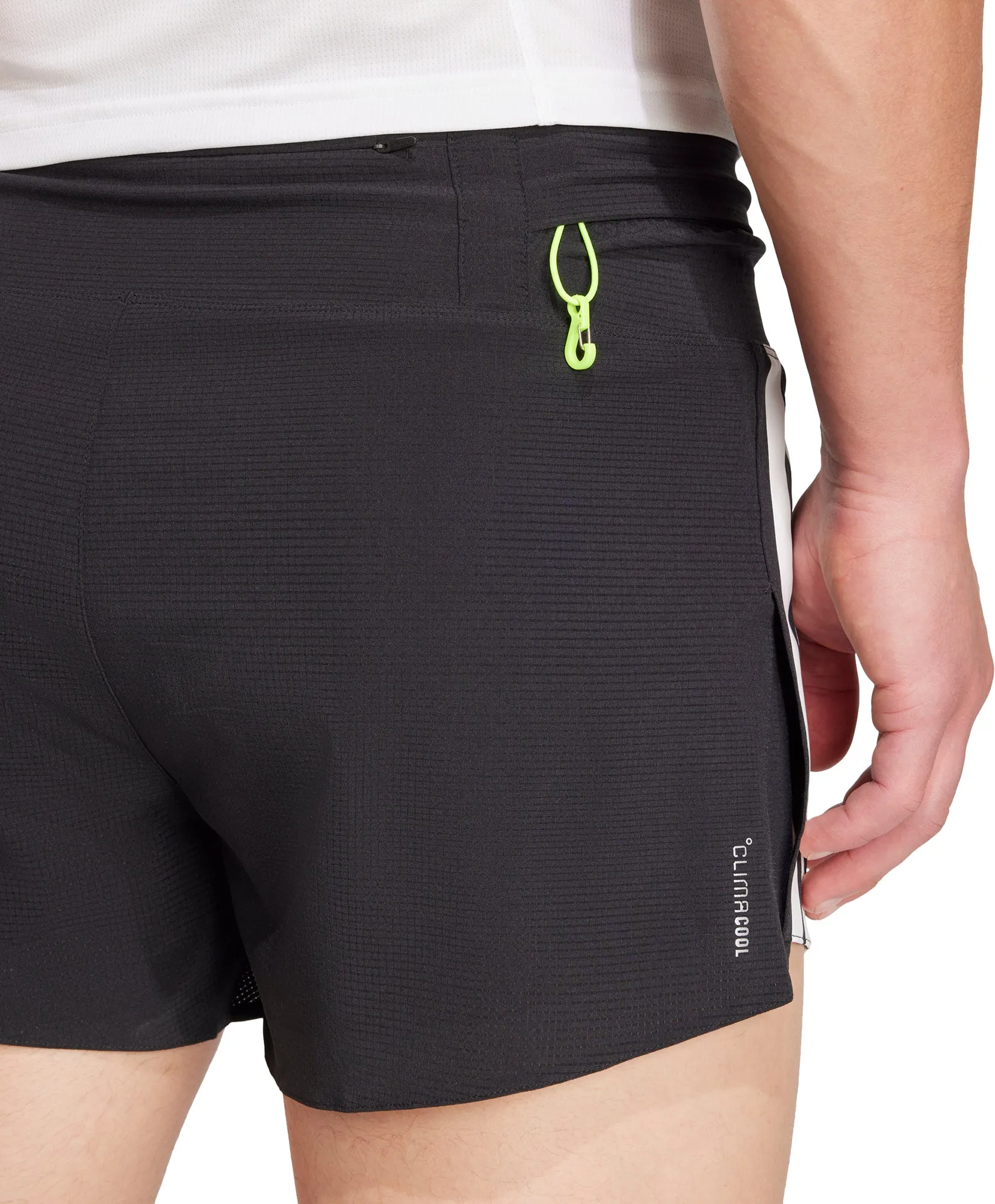 Quick Access Zip Pockets adidas Adizero Gel Pocket 3 Inch Mens Running Shorts - Black