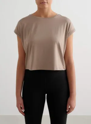 Trendy Basics Biodegradable Options Espresso Soft Basic Roll Sleeve Top