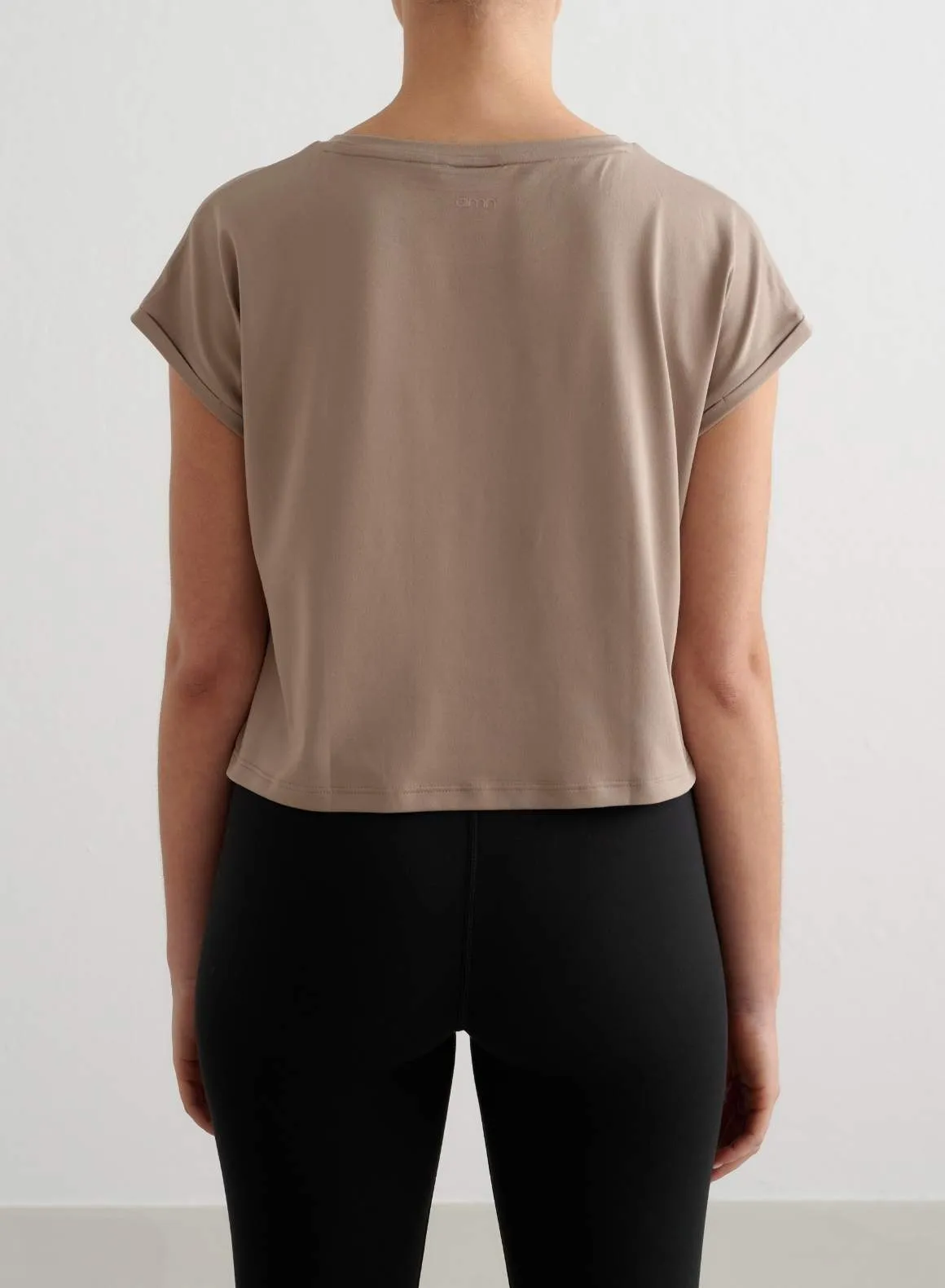 Espresso Soft Basic Roll Sleeve Top VintageWashEffect Classic Vibes