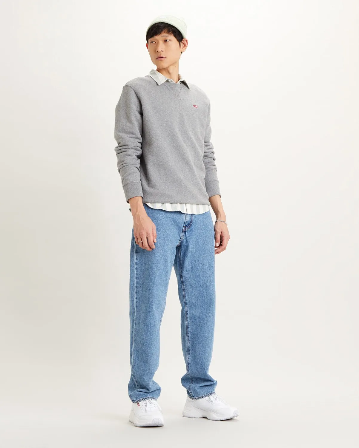 Textured Family Style Autumn Days Levi's? Original Crew Sweat - Midtone Grey Heather
