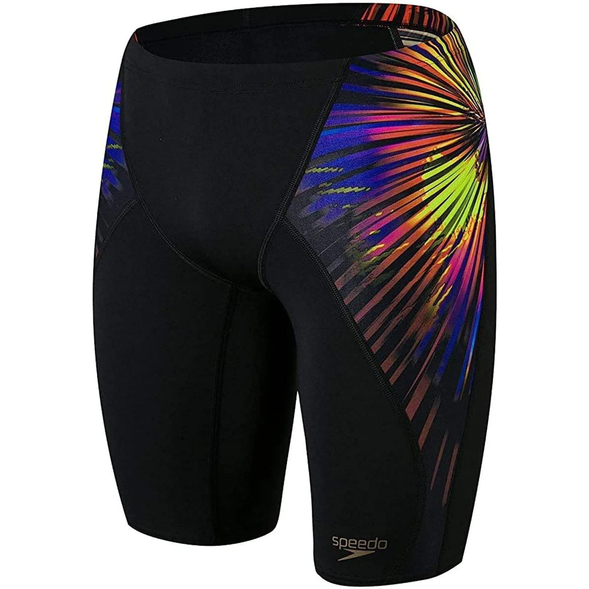 Sturdy stitching Speedo Placement Digital V-Cut Mens Jammer Swim Shorts - Black