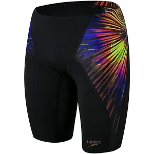 Anti Pilling Technology Durable Elasticity Speedo Placement Digital V-Cut Mens Jammer Swim Shorts - Black