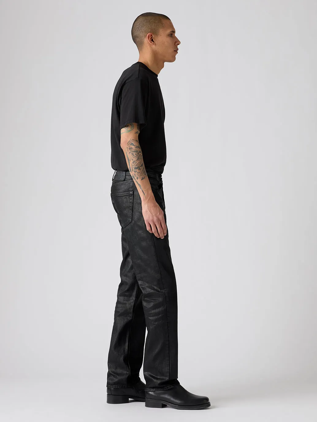 Neutral Daily Wear Adult Fashion Adaptive Look Men's 501 Black Straight Fit Mid Rise Jeans