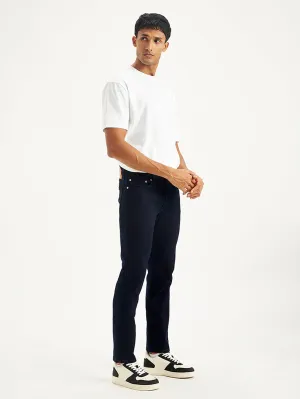 Men's 511 Navy Blue Slim Fit Mid Rise Jeans Relaxed Style Smart Casual Minimalist Style