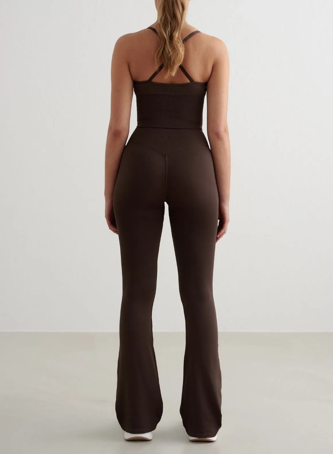 Postpartum Fit Airport Travel Chocolate Shape Seamless Flare Tights