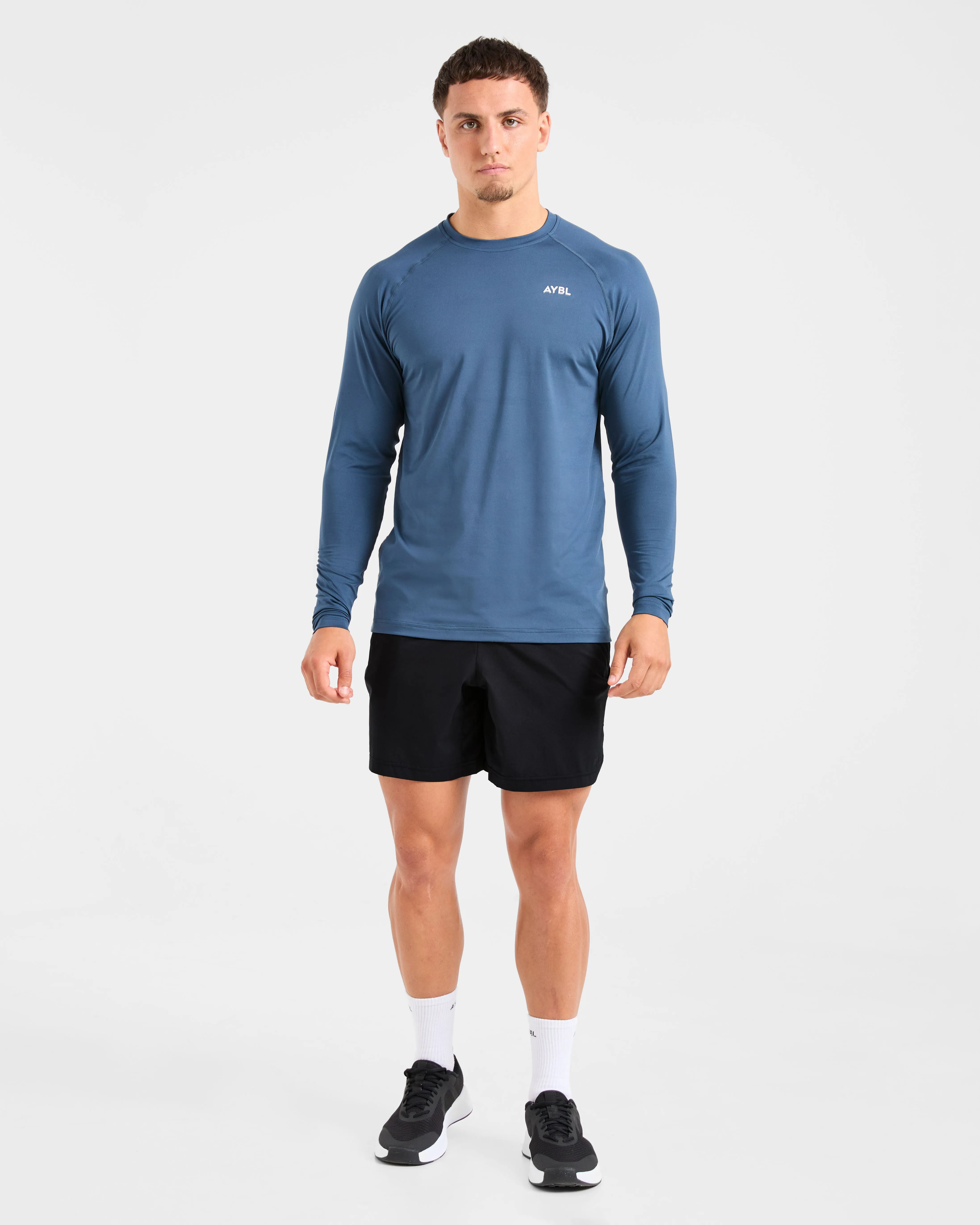 Travel Friendly Moisture Control Fabric Essential Long Sleeve T Shirt - Deep Teal