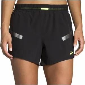 Brooks Carbonite 4 Inch Womens Running Shorts - Black ElasticHem Quick Fit