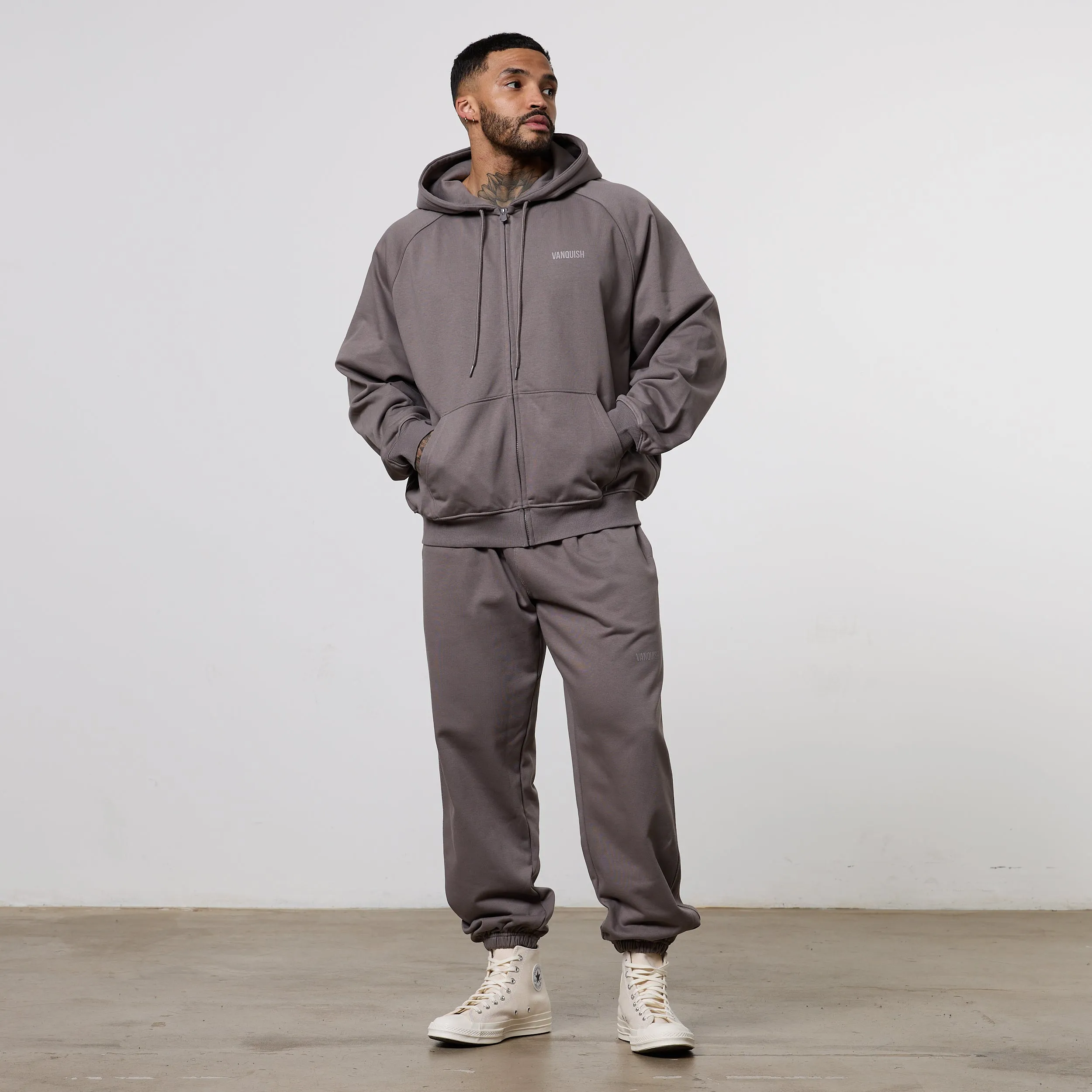 Drop Shoulder Versatile Clothing Vanquish Essential Mushroom Oversized Boxy Hoodie