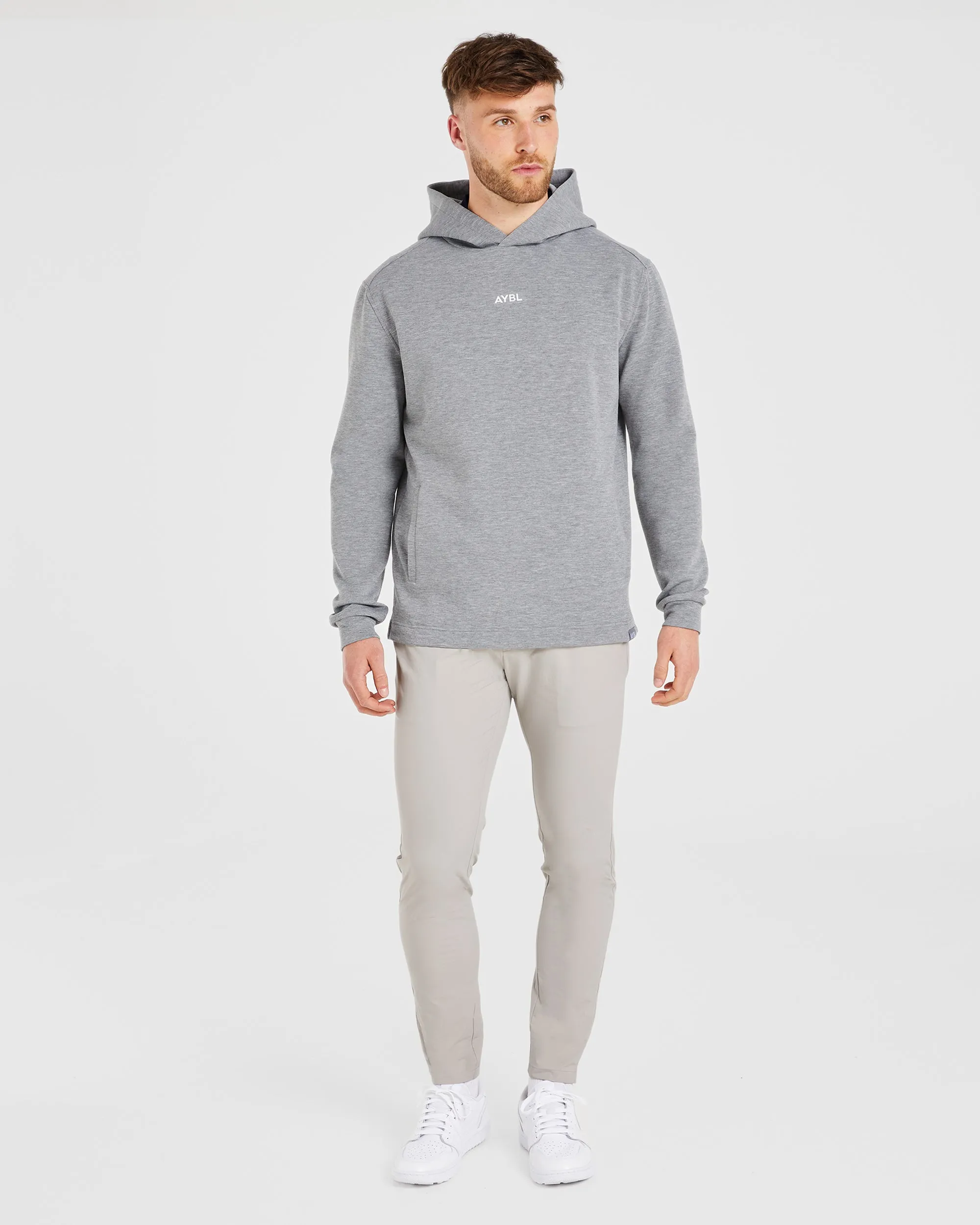 desert style YKK Zipper Performance Lightweight Hoodie - Grey Marl
