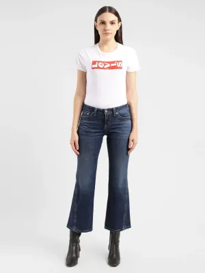 Tapered Leg Profile Women's Blue Bootcut Fit Low Rise Jeans