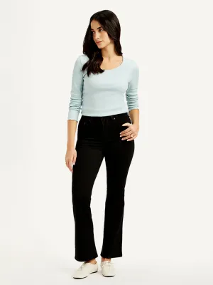 Low Maintenance Women's 725 Black Flared Fit High Rise Jeans