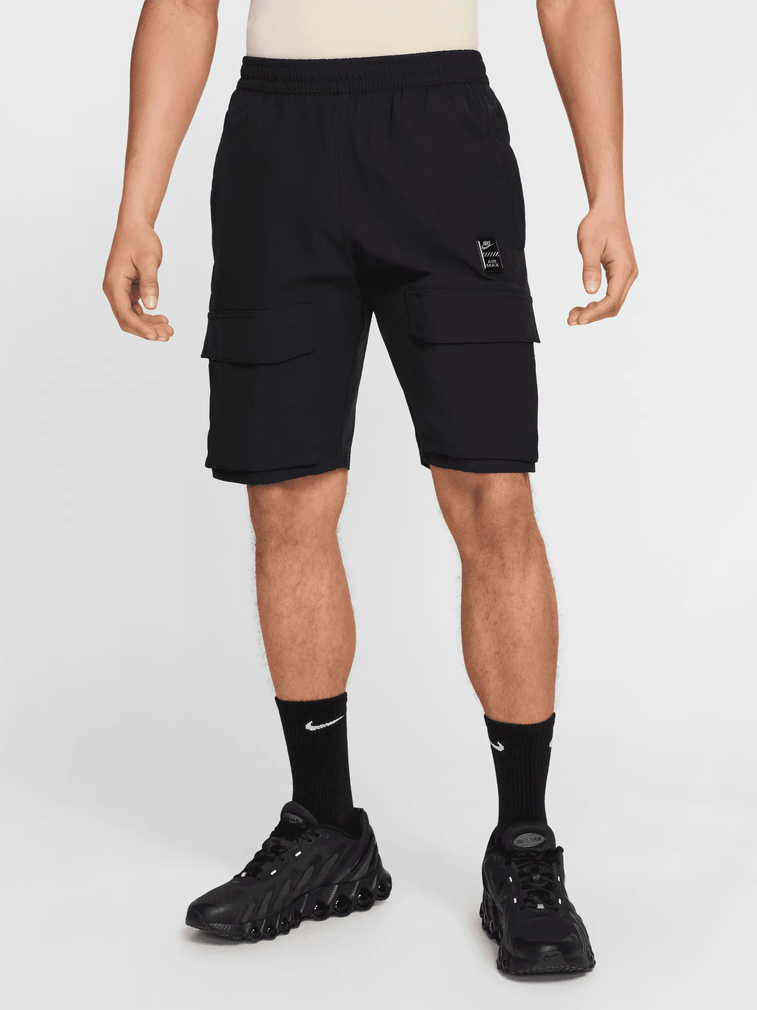 Unique Pattern Adjustable Waistband Air Max Woven Men's Cargo Shorts