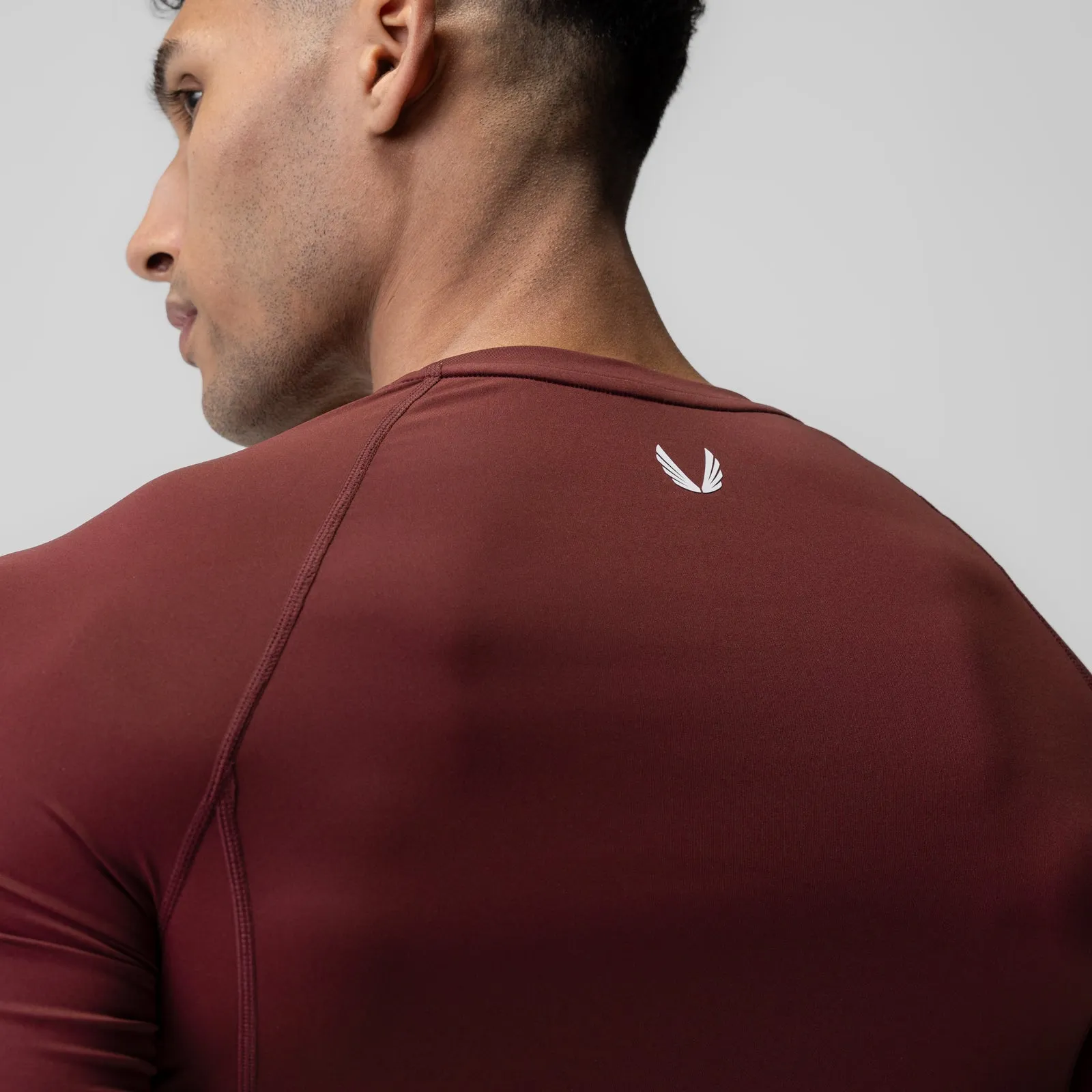 print design Everyday Casual 1027. WarpFlexx-Lite? Half-Sleeve Baselayer - Crimson