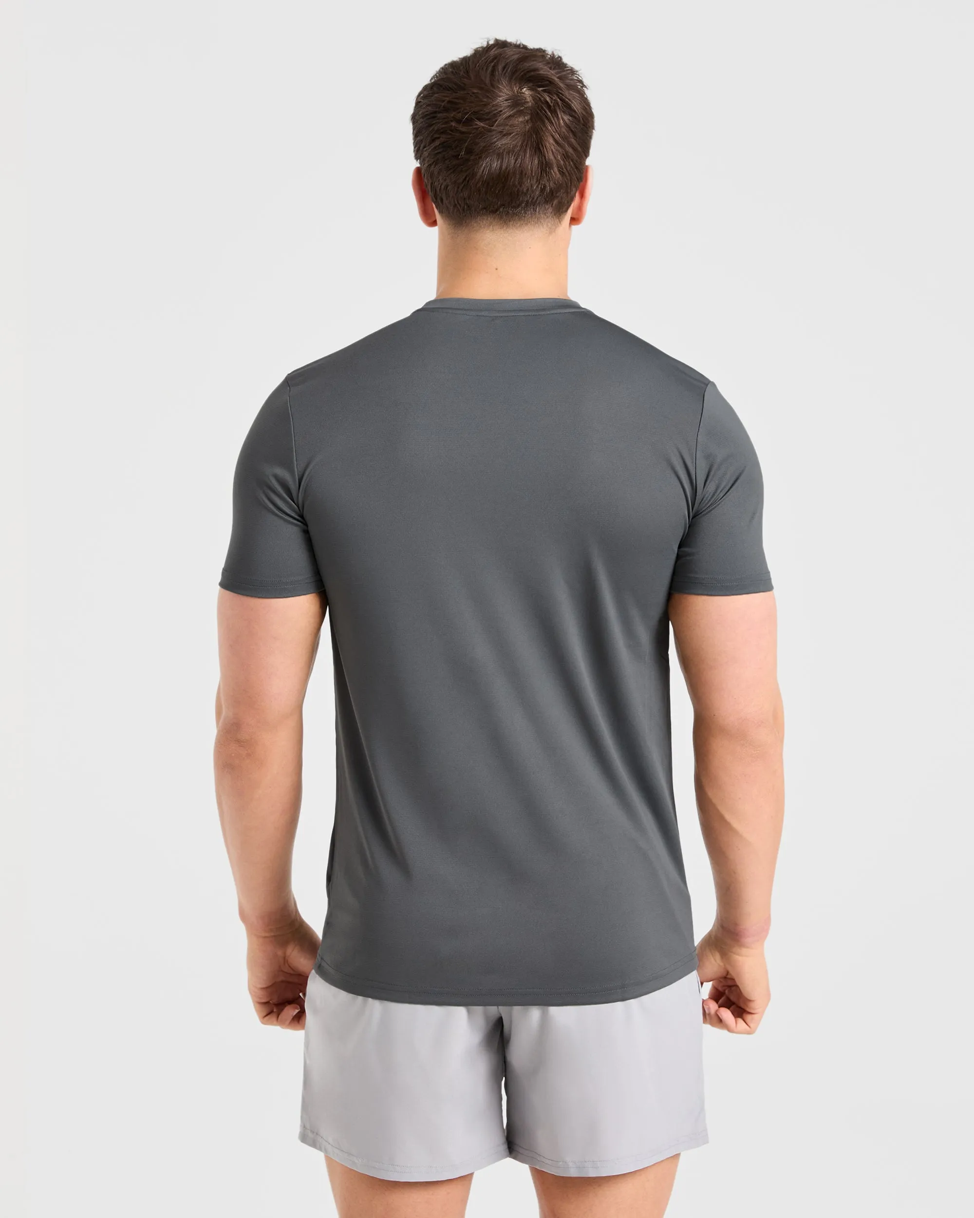 Origin T Shirt - Charcoal Soft Texture Stretch Jersey Knit
