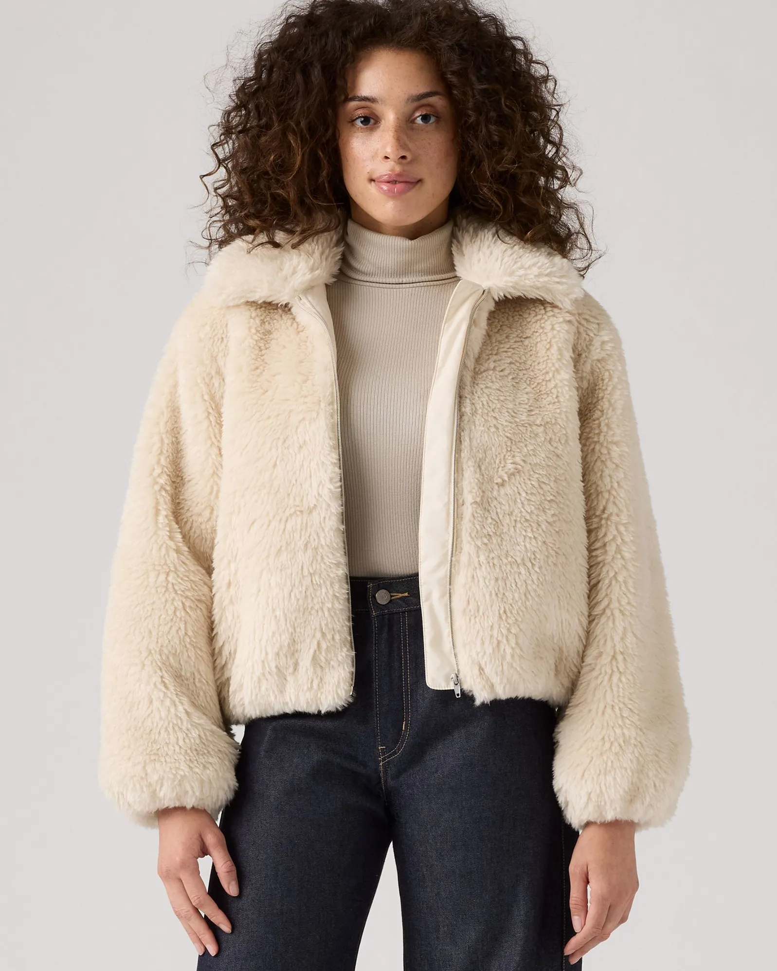 Levi's? Womens Elle Sherpa Jacket - White Swan Parent Style Family Style