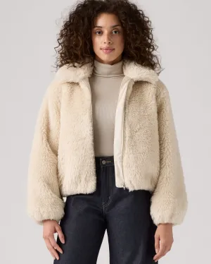 Levi's? Womens Elle Sherpa Jacket - White Swan Picnic Style Modern No Gap Waistband
