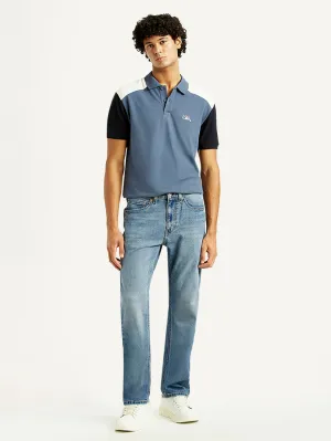Men's 505 Med Indigo Straight Fit Mid Rise Jeans Rugged Feel Durable Triple Stitched Seams