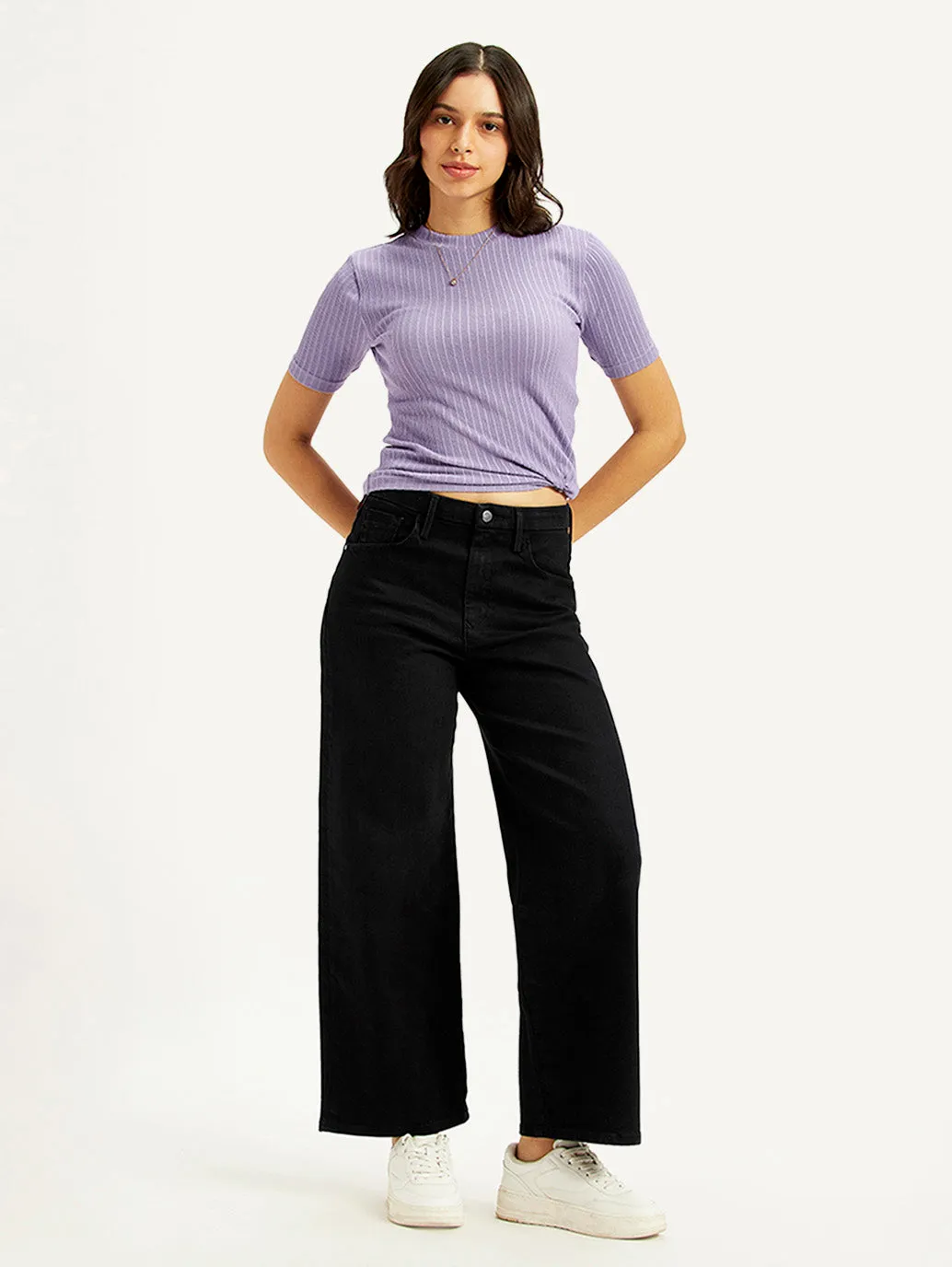 Artist Vibe Everyday Rainy Day Women's Black Wide Leg Fit High Rise Jeans
