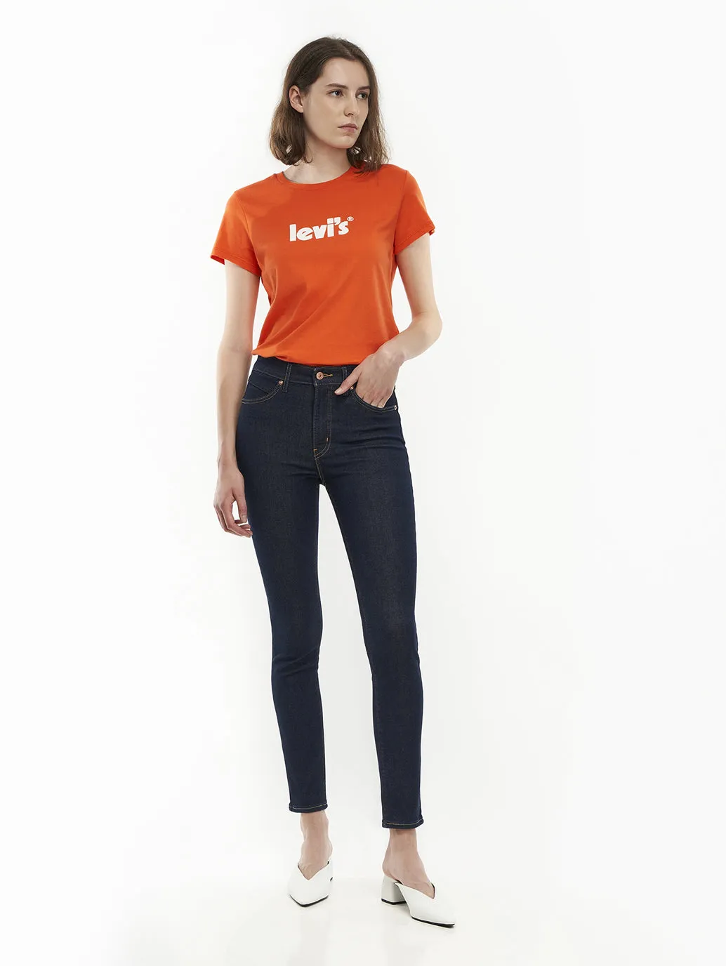 Women's Blue Skinny Fit High Rise Jeans Anti Snag Thread Technology