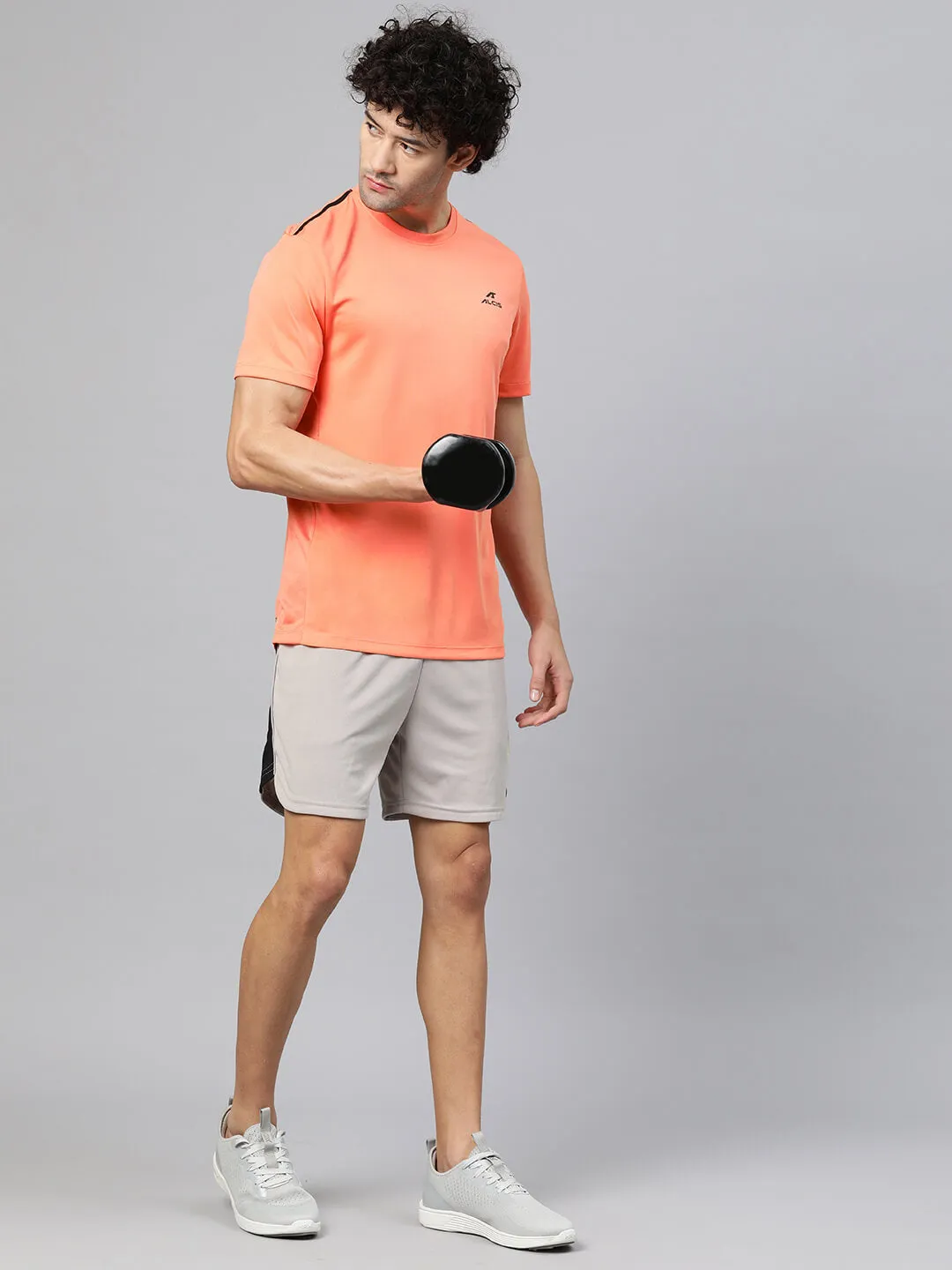 Alcis Men Brand Logo Printed Anti Static Slim Fit T-shirt Myth Glow